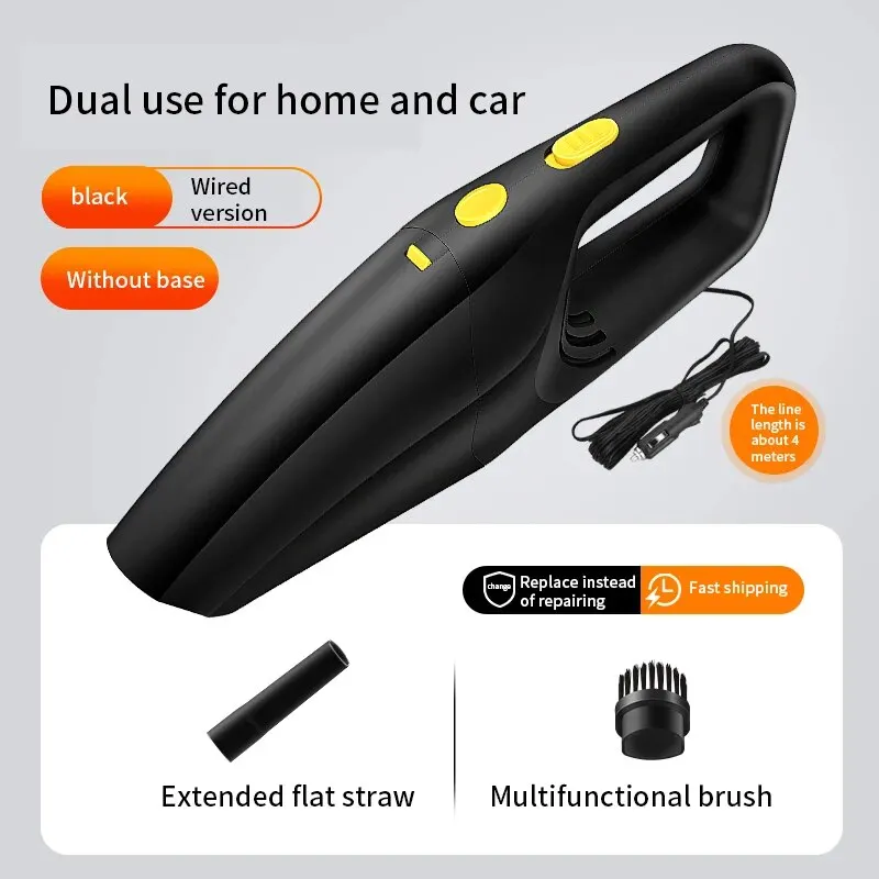 Car Handheld Vacuum Cleaner High-power Powerful Car Vacuum Cleaner Pet Hair Wireless Charging Family Car Dual-use Vacuum Suction