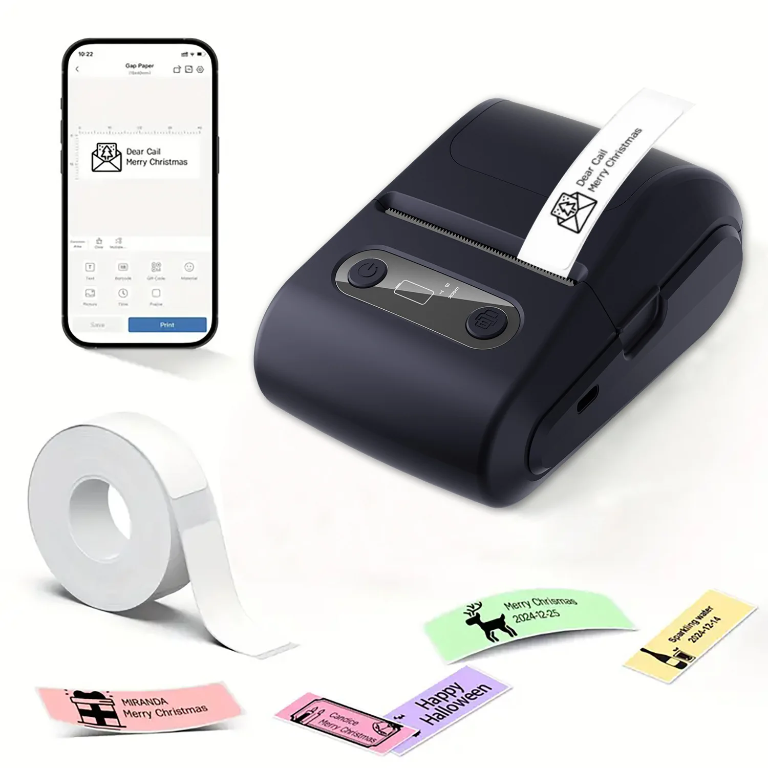 

Suitable for Cross-border portable mini thermal label printer household can be connected to mobile phones, small handheld Blueto