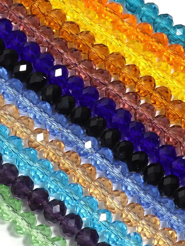 55-108 pièces/lot 3/4/6/8/10mm perles de verre cristal à facettes colorées perles de boulier perles d'espacement en vrac pour accessoires de fabrication de bijoux