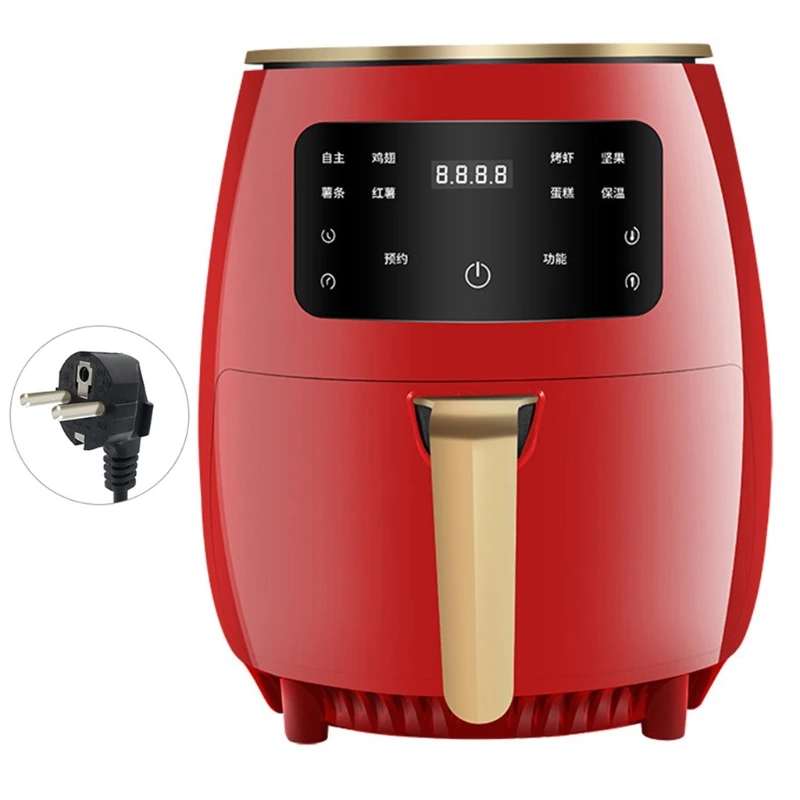 Family Size Electric Hot Air Fryers Oven Oilless Cooker with LCD Digital for Touch Screen & Nonstick Detachable 1 Drop Shipping