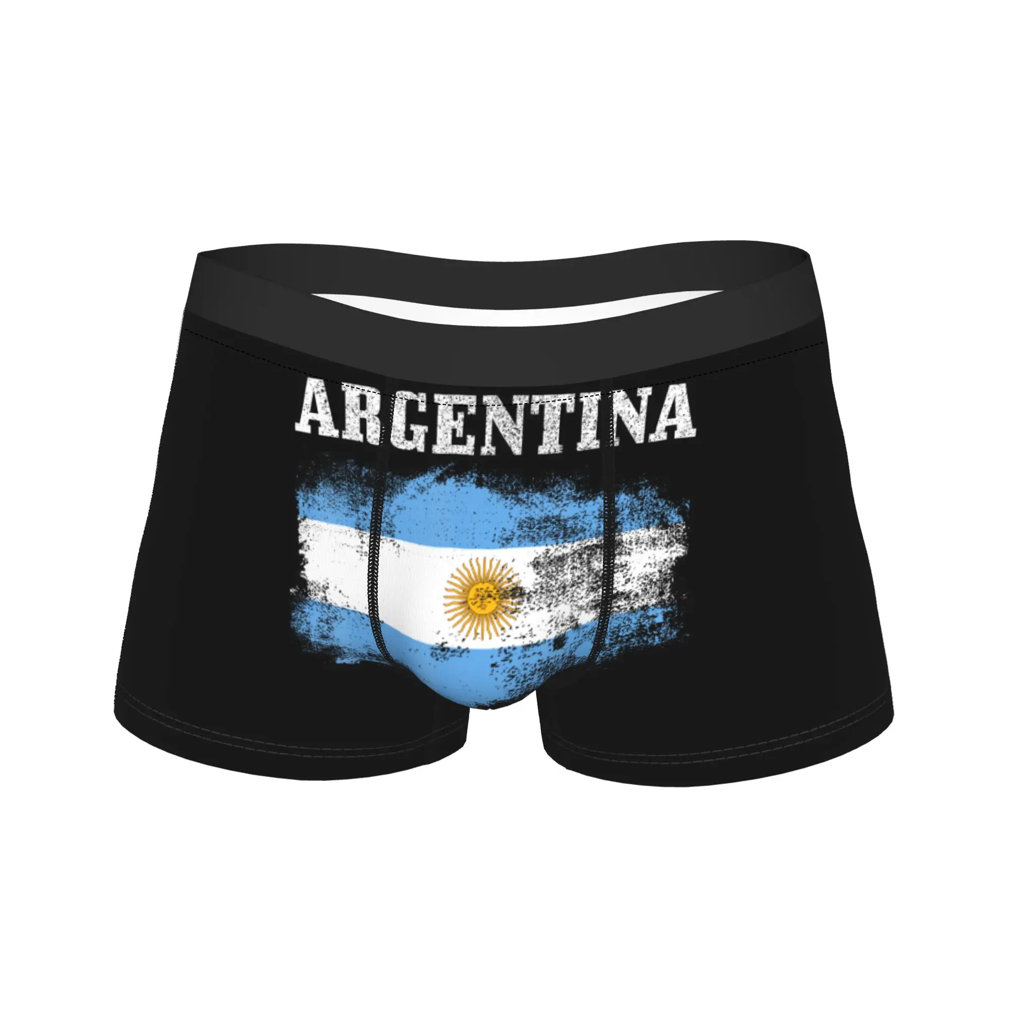 Argentina Flag Vintage Argentine Shorts Briefs  Underwear Trenky Men Soft Trend Boxer Shorts Customs Large Size Underpants