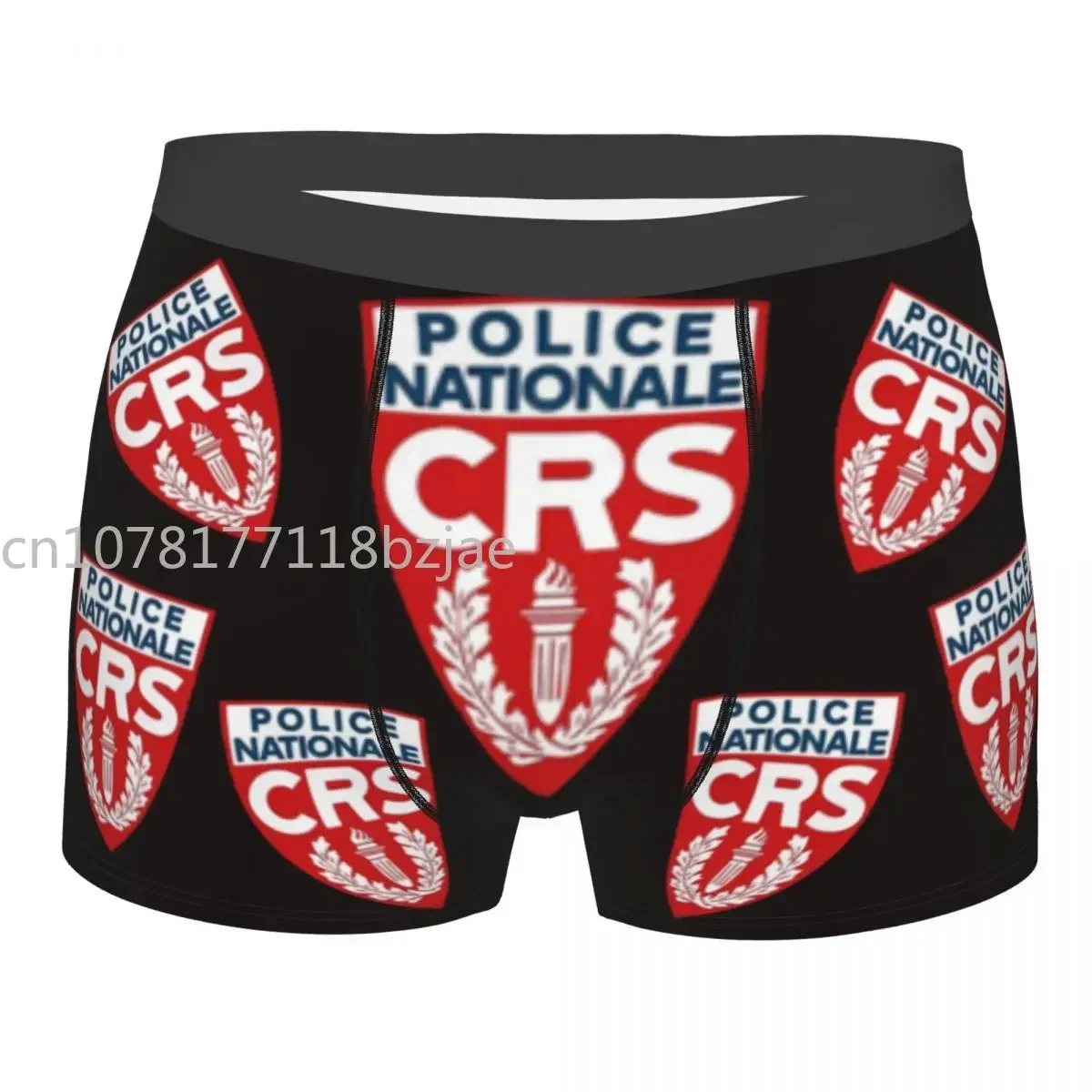 

French CRS Compagnies Men Boxer Briefs Police Nationale Highly Breathable Underwear Top Quality Print Shorts Birthday Gifts