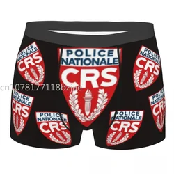 French CRS Compagnies Men Boxer Briefs Police Nationale Highly Breathable Underwear Top Quality Print Shorts Birthday Gifts