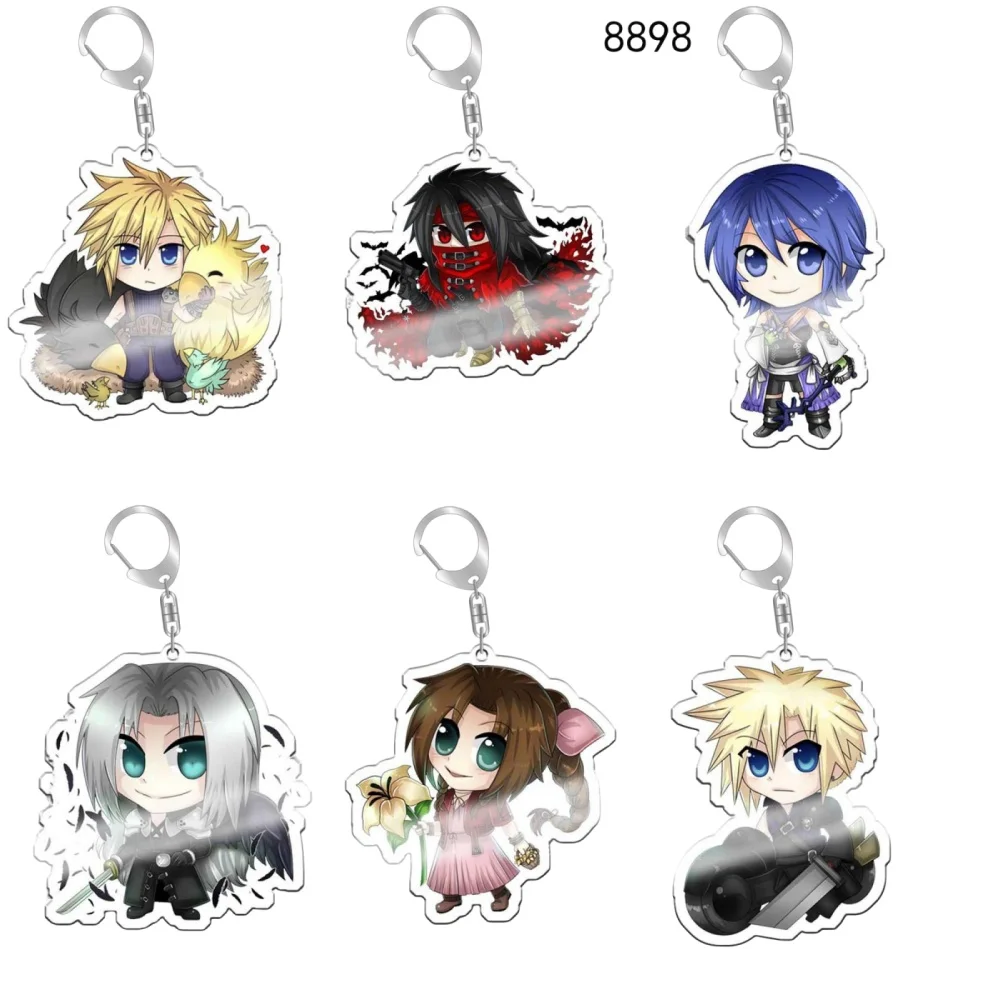 Hot Anime Final Fantasy Keychain Kagura Nana Inugami Korone Shirakami Fubuki Cosplay Anime Figures Key Chain Gift for Otaku Fans