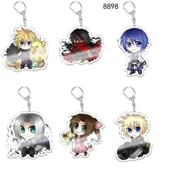 Hot Anime Final Fantasy Keychain Kagura Nana Inugami Korone Shirakami Fubuki Cosplay Anime Figures Key Chain Gift for Otaku Fans