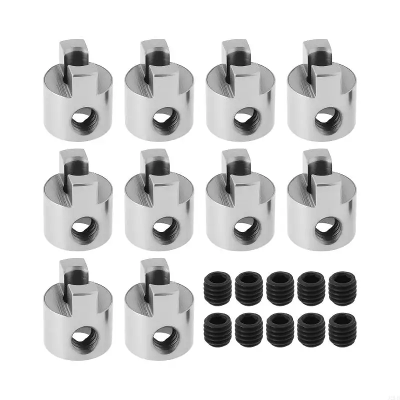 Model Boat Shaft Collet Set, 5mm Fit, Aluminum Clamp Coupler with Set Screw Fastening, 10 Piece Replacement Parts for A2UB