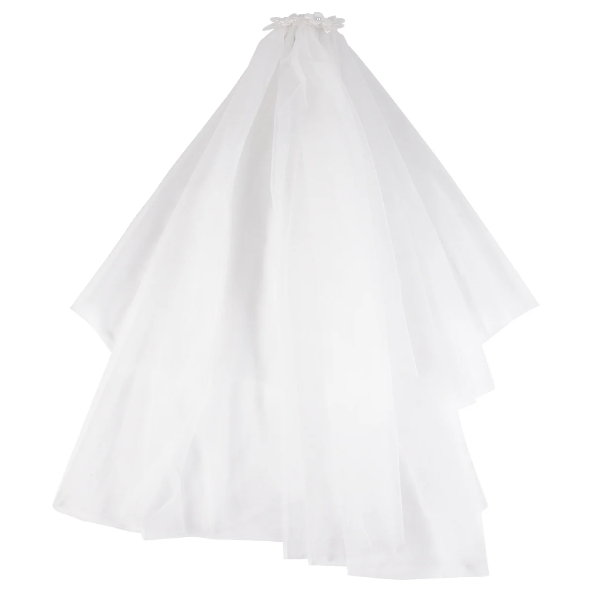 

1Pcs Bridal Veil White Short Simple Wedding Dress Veil Bride Headdress Romantic Decorative Net Yarn Elegant Wedding Party Photo