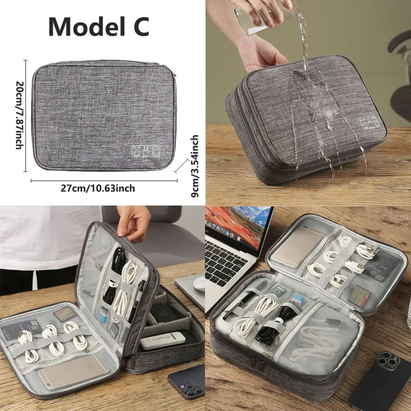 Waterproof Cable Organizer Storage Bag Portable Travel Suitcase Organizer USB Data Line Charger Plug Digital Product Storage Bag