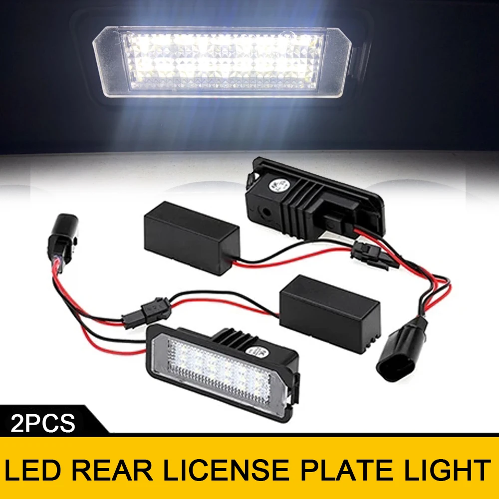 2Pcs Canbus LED Rear Number License Plate Lights For Seat Altea Exeo Ibiza MK4 6P Leon MK5 6F Toledo Skoda Superb Sedan 3T4 3T5