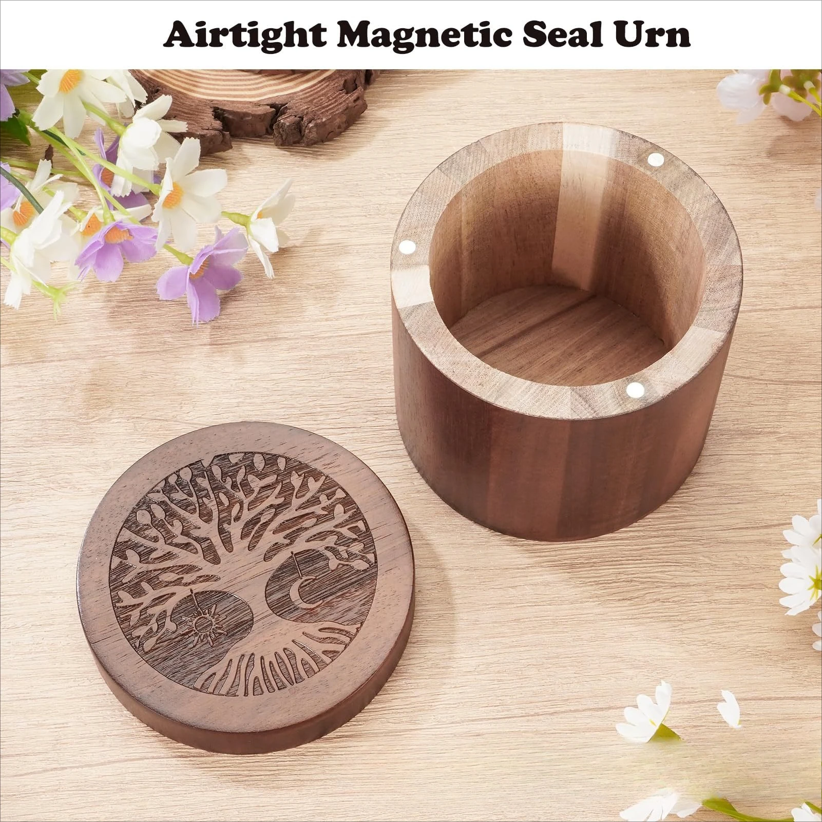 Wooden Memorial Urn Pet Adult Ash Hair Small Urn Acacia Wood Pet Funeral Supplies