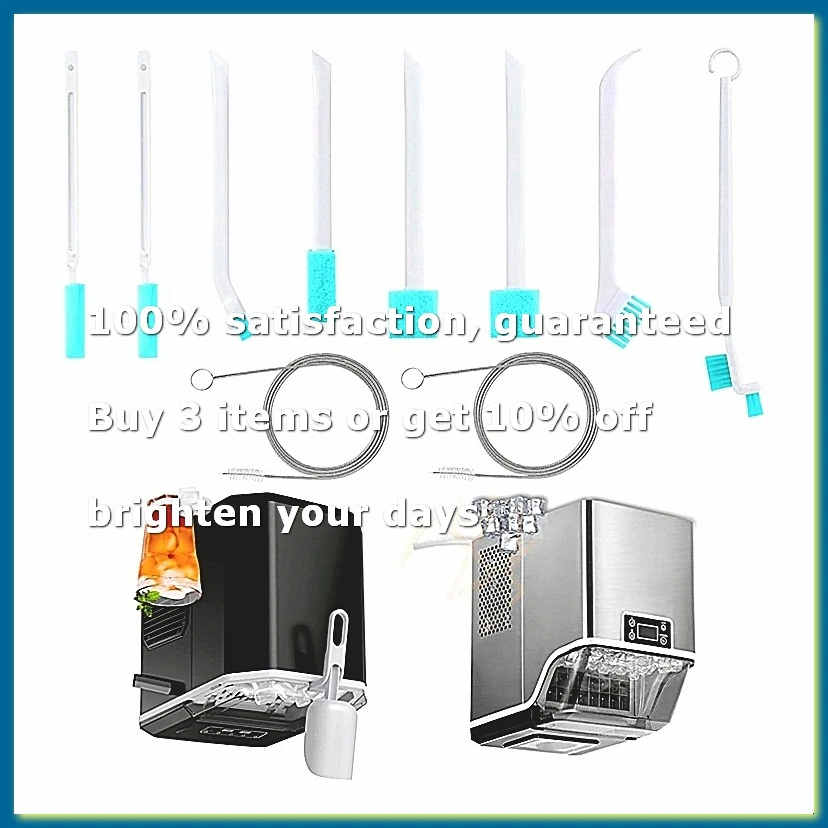 Ice Maker Cleaning Brush Set 2pc Brush & Machine Cleaner, 8pc Crevice Tools,Essential Kit for Maintenance