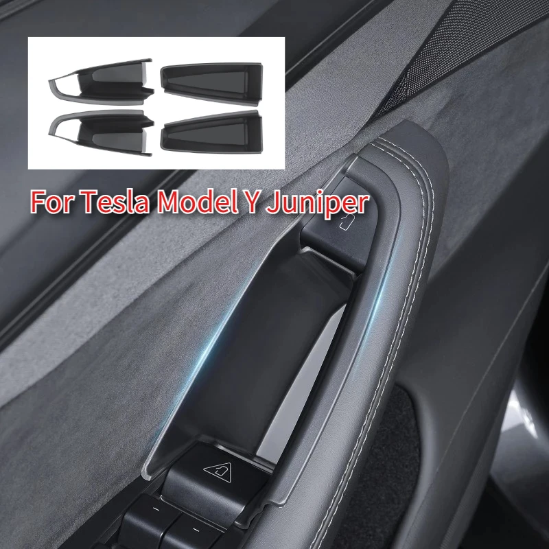 

For Tesla Model Y Juniper 2025 Car Door Handle Storage Box Front and Rear Door Storage and Organization Box Storing Small Items