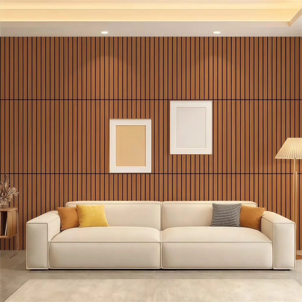 10pcs 30X30cm PVC Wood Grain Wall Stickers, Self-Adhesive Peel and Stick Wall Tiles, Removable Striped Faux Wood Wall Panels view 5