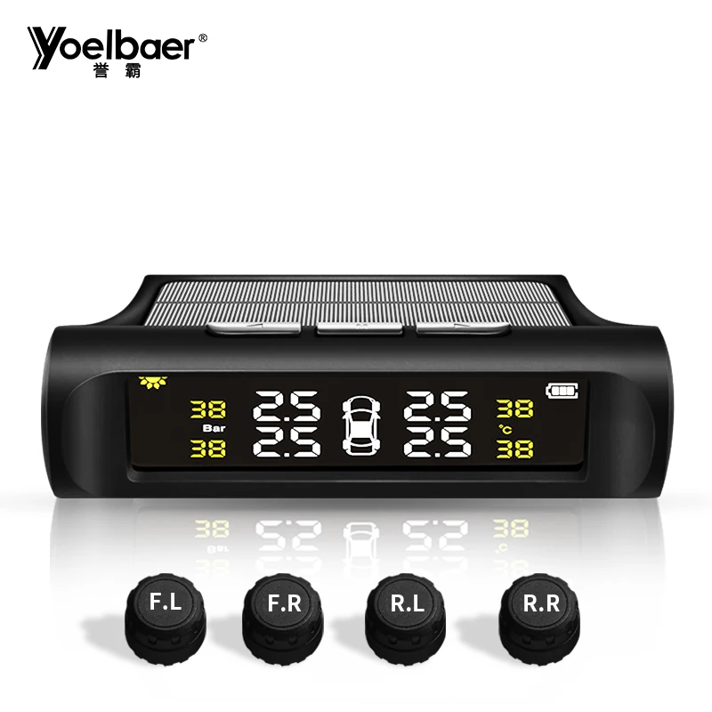 Wireless Tire Gauge TPMS Tire Pressure Monitoring Sytsem Solar Power TPMS Sensor