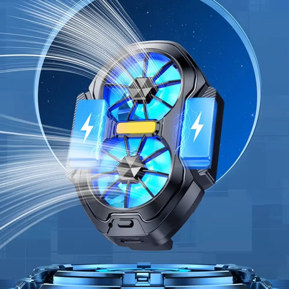 مع الضوء الأزرق الهاتف المحمول برودة قابلة للشحن تبريد الهواء المحمولة لعبة بالوعة الحرارة نوع C واجهة قابلة للفصل #5