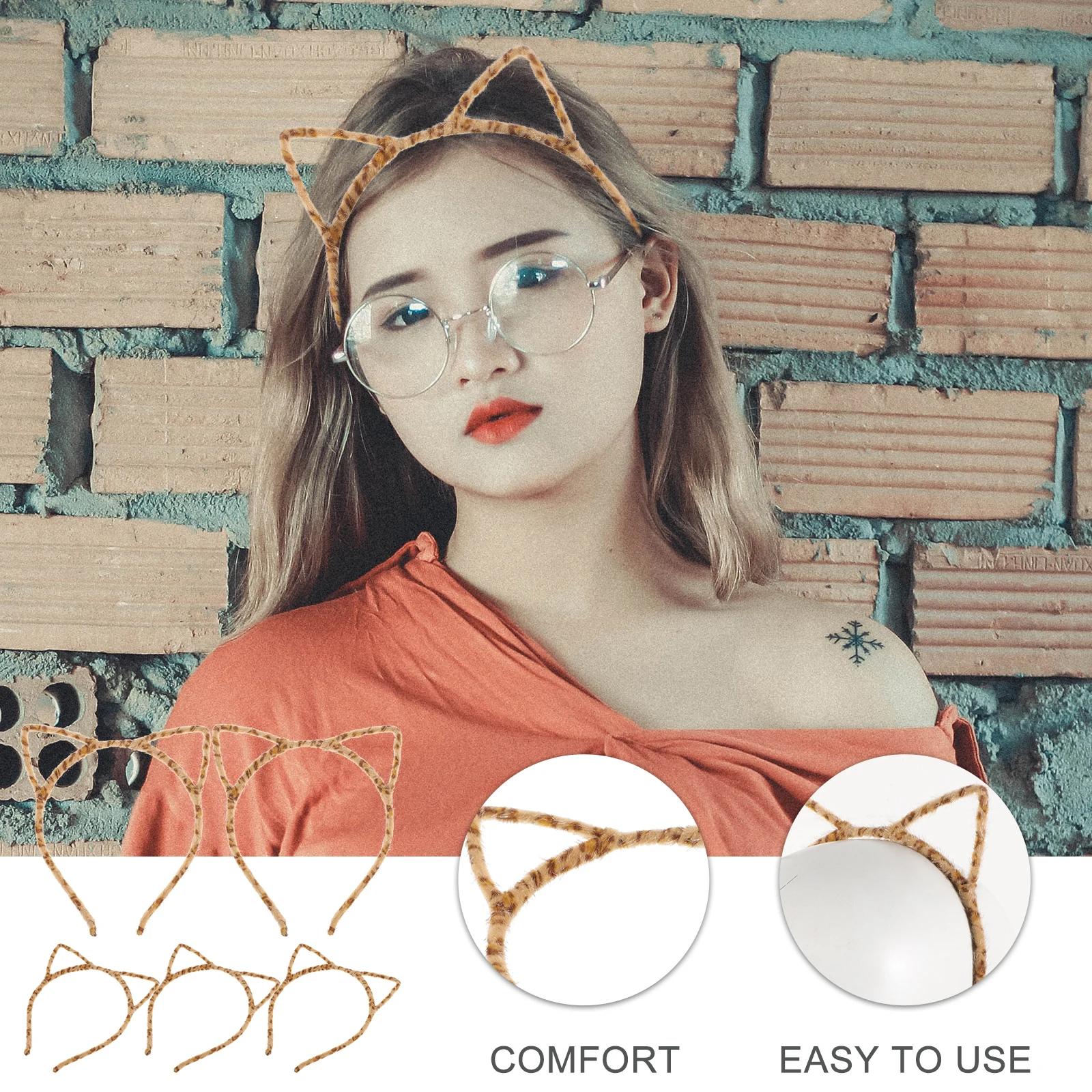 

5 Pcs Delicate Cat Ears Headband for Women Fancy Dress Party Masquerade Costume Accessory