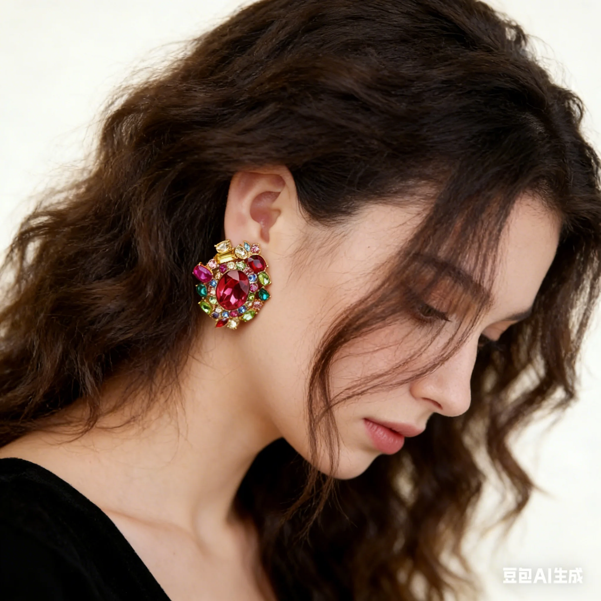 

Stud Earrings For Women Colorful Crystal Glass Sparkle Earrings Jewelry Zinc Alloy Casual Party Birthday Wear New In