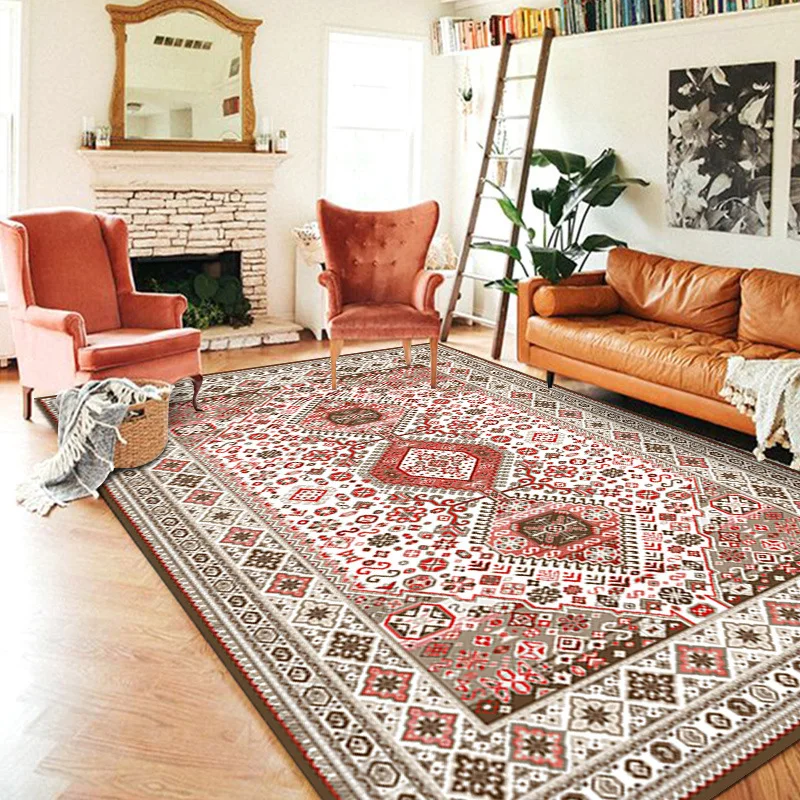 

Persian Carpet Vintage Ethnic Living Room Rug Large Customize Full Room Bedroom Area Rug Home American Style Anti-skid Floor Mat