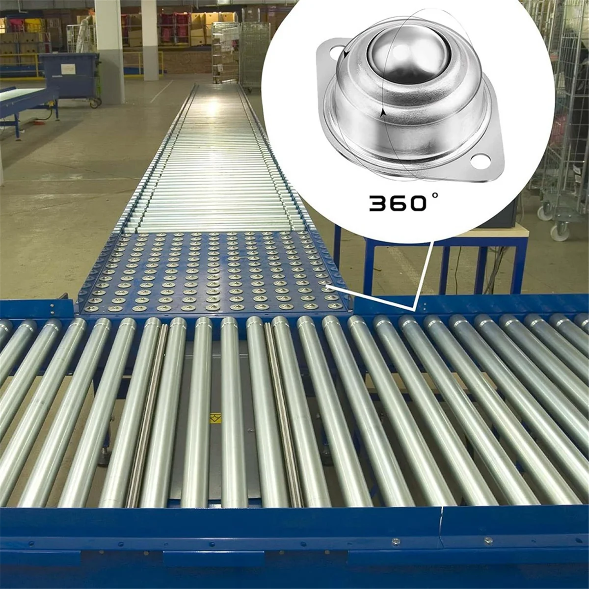 A240P 40PCS 1In Roller Ball Transfer Bearing,Carbon Steel Round Ball Transfer Unit,360º Rotation Universal Ball Casters 400Lbs