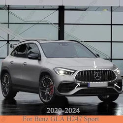 Car Front Bumper Racing Grilles GT Style For Mercedes Benz GLA Class Sport H247 GLA 200 250 2020-2024 ABS Tuning Body Kits