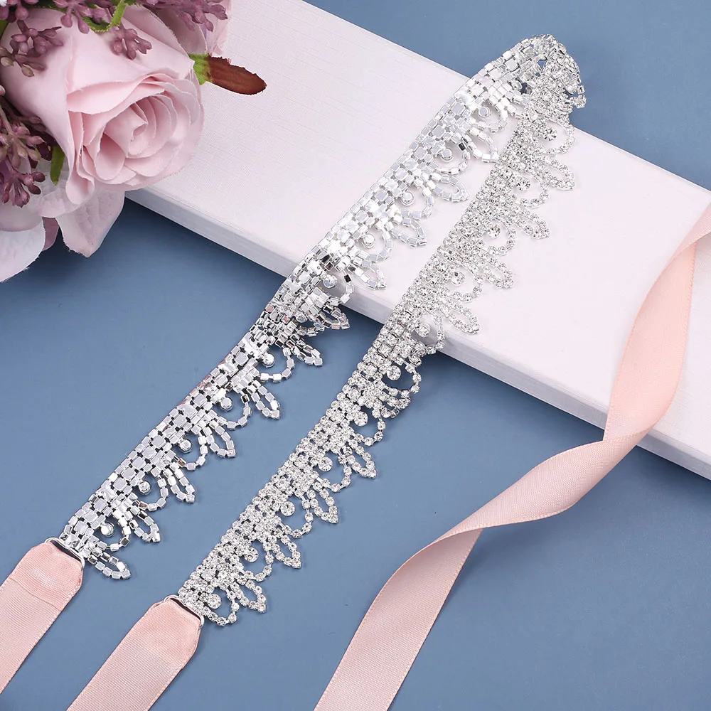 

SESTHFAR Rhinestone bridal dress belt with sliver diamond wedding belt crystal womens belt sparkle belt for prom dresses