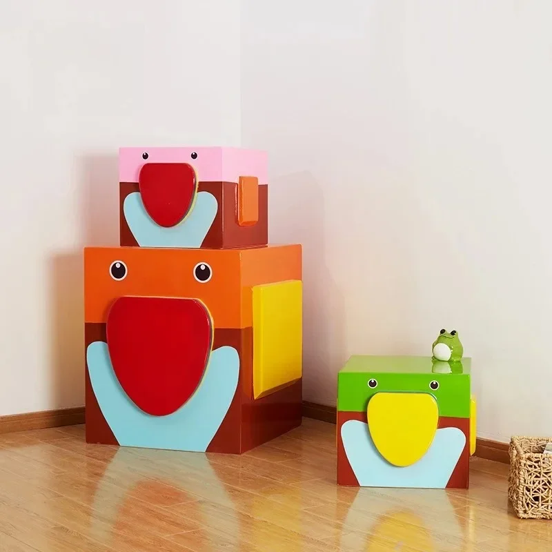 مقعد مقعد للأطفال برسوم كرتونية من الألياف الزجاجية، مقعد ربط على شكل مكعب روبيك، كرسي منطقة استراحة للأطفال #2