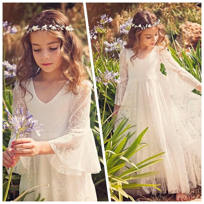 

Toddler Flower Girls Dresses Beaded Lace Tulle Appliques Short Cocktail Party Pageant Gowns