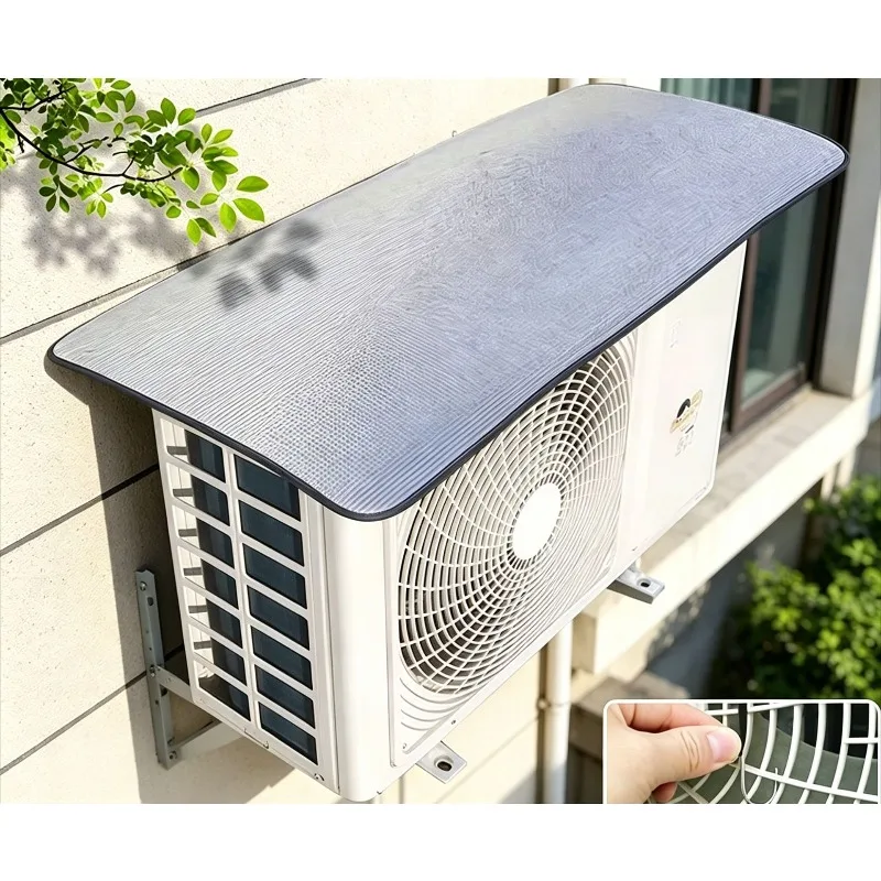 1Pc Aluminum Foil AC Outdoor Unit Cover Sunshade Heat Insulation Rainproof Dust Anti-Drip Air Conditioner Top Protector