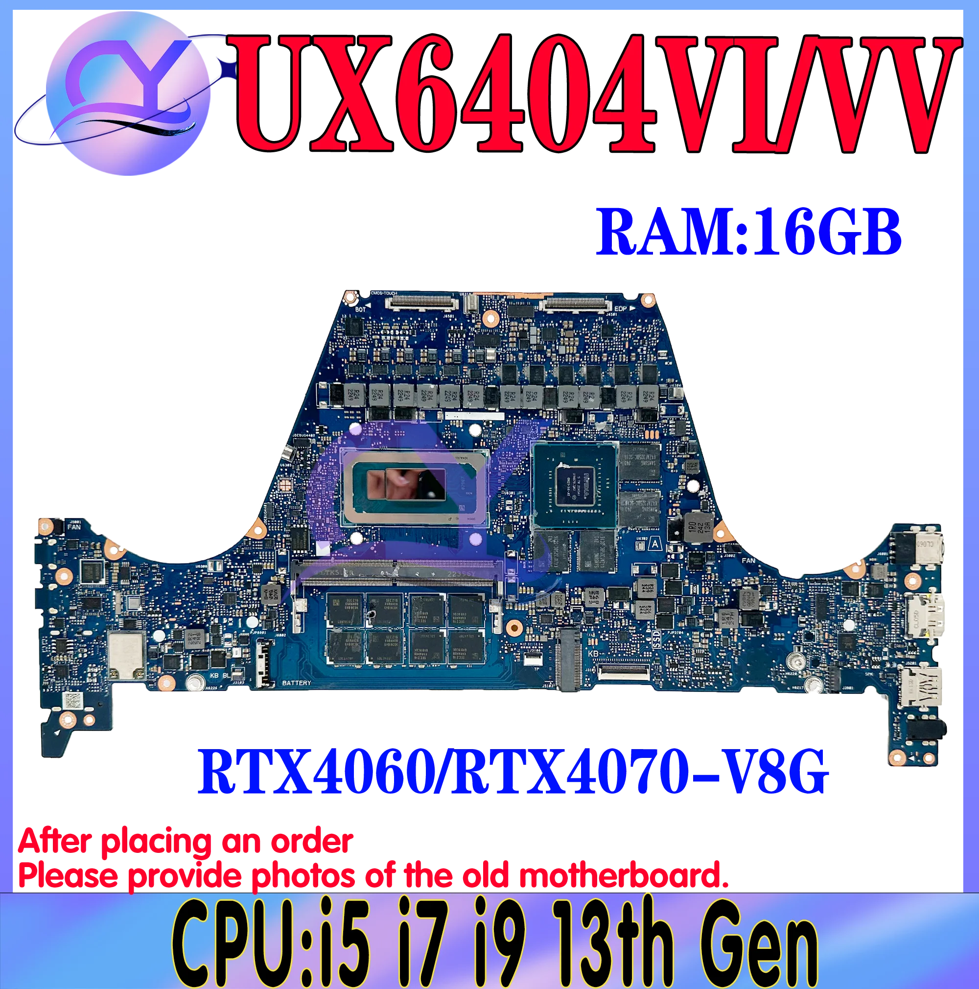 

UX6404VI Материнская плата ASUS UX6404VV UX6404 BX6404VI BX6404VV RX6404V RX6404VV RX6404VV материнская плата для ноутбука i5 i7 i9 13-го поколения 8 ГБ/16 ГБ-ОЗУ