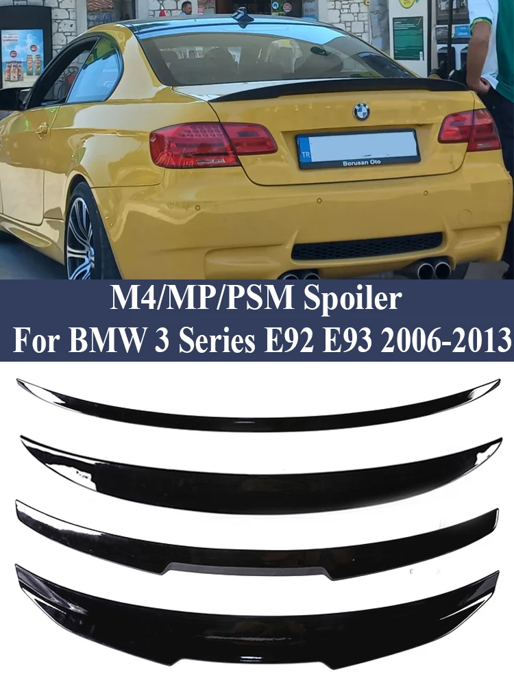 Rear Bumper Trunk Spoiler Kit Carbon Fiber M3 M4 MP PSM Style Roof Spoiler Lip For BMW 3 Series E92 E93 2006 -2014 320i 325i