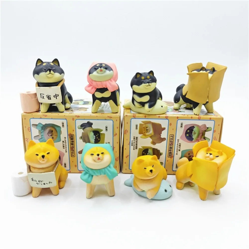 

New Cute Dog Mystery Box Little Shiba Inu Mini Blind Box Toys Dogs in Reflection PVC Car Desktop Doll Ornament Kids Gift