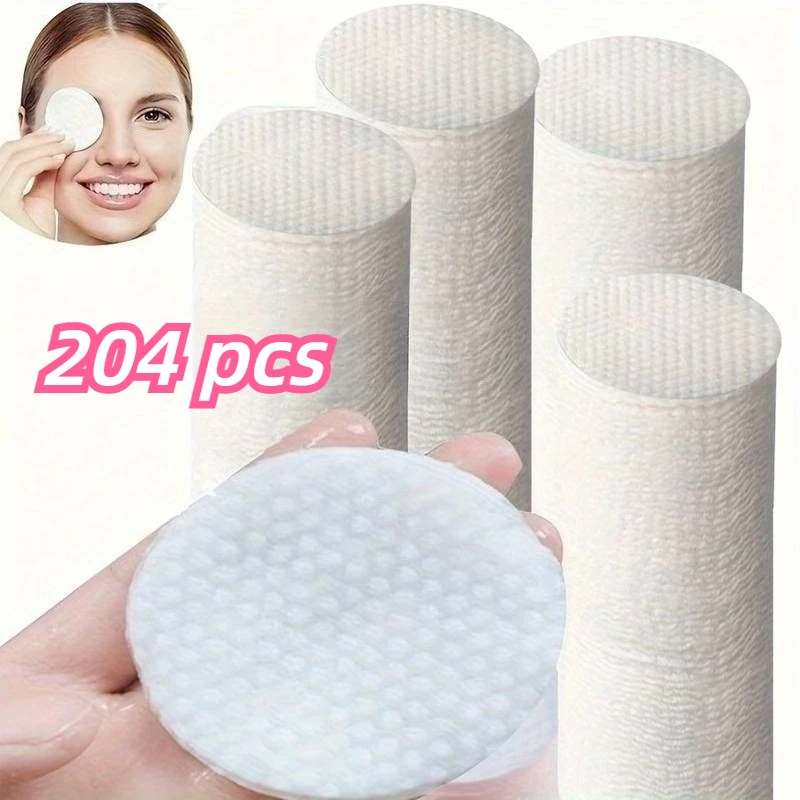 204Pcs Thickened Oval Makeup Remover Pads, Hypoallergenic Non-Woven Lint-Free Cleansing Cloths, All Skin, Halloween Christmas
