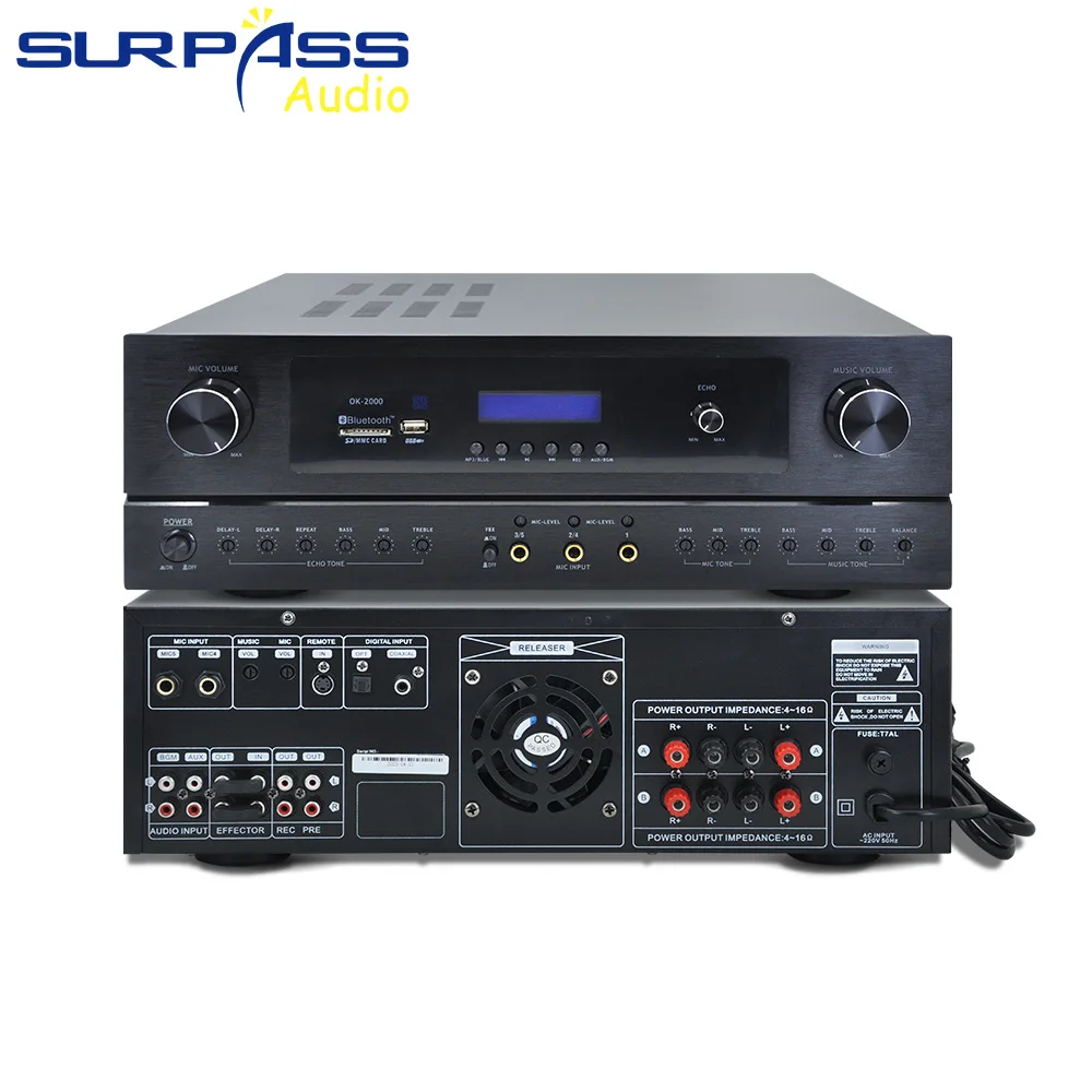 

Home HIFI Amplifier 300W Wireless Bluetooth Audio Amplifiers Remote Control for Karaoke Party Theatre Background Music System