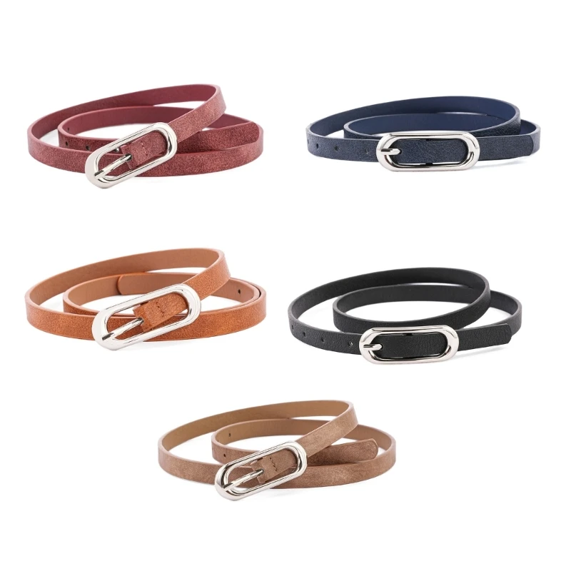 E56A Women’s Soft PU Waist Belt Adjustable Waistband Strap Design Lightweight Accessory For Jeans Dresses Skirts