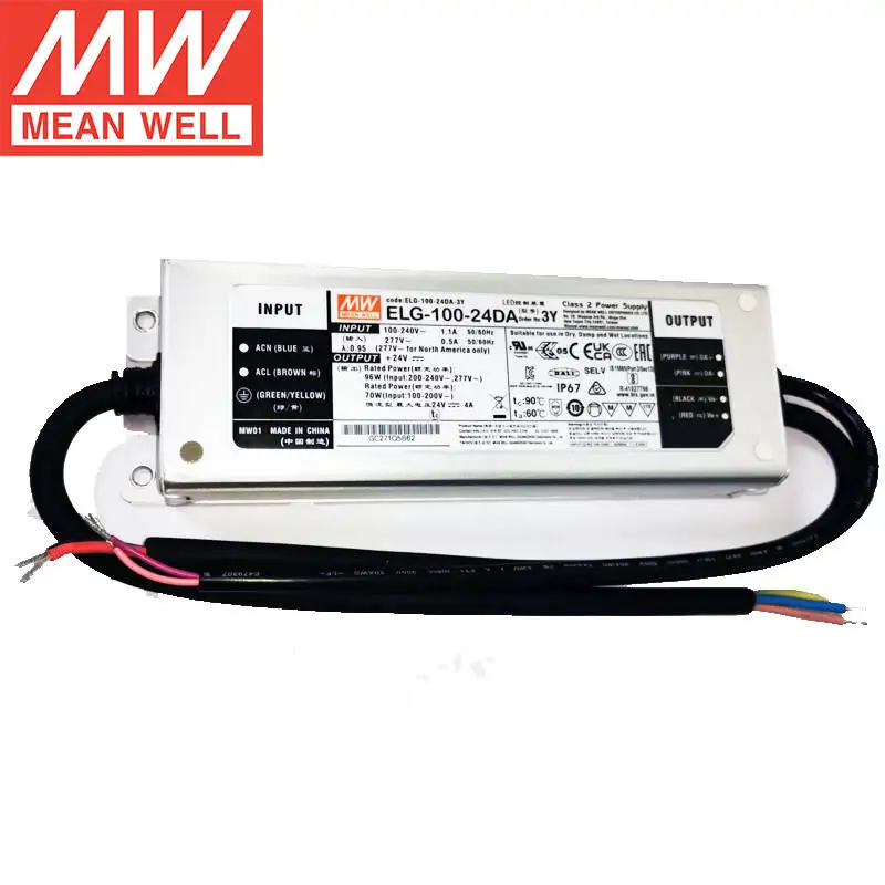 

TaiWan MEANWELL ELG-100-24DA-3Y DALI DALI control Constant Current LED lighting Driver Buit-in active PFC Brand New Original