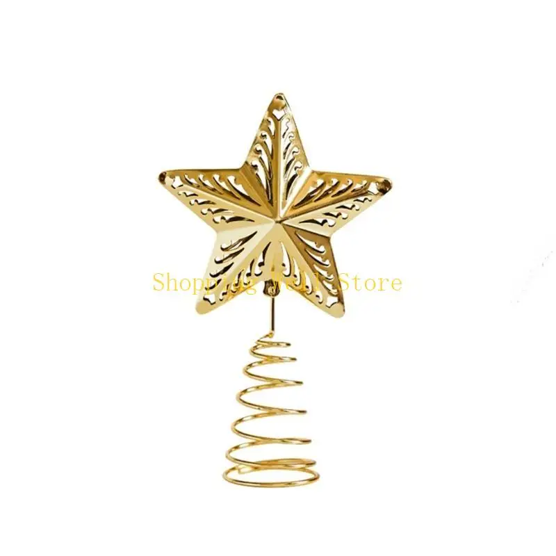 Árvore Festive Festive Iron KX4B Toppers estrela pontiaguda Ornamento adição perfeito para atmosferas