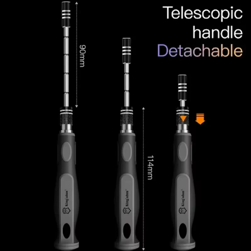 Kit Mata Obeng Magnetik Presisi, Obeng Teleskopik Dapat Dilepas, Kotak Peralatan Rumah, 32 in 1