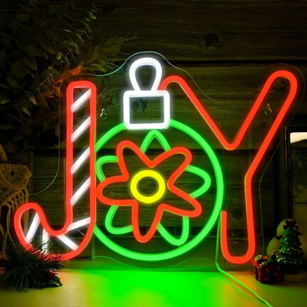 Multicolor Christmas Neon Sign Vibrant LED Light Light Up Design Christmas LED Neon Light Photo Props USB Powered