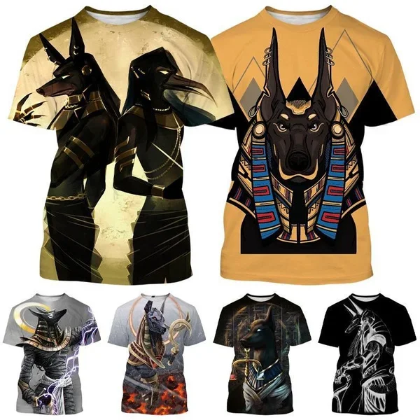 Fashion Pharaoh Anubis 3d Printing T-shirt Horus Ancient Egyptian God T-shirt Funny Harajuku T-shirt