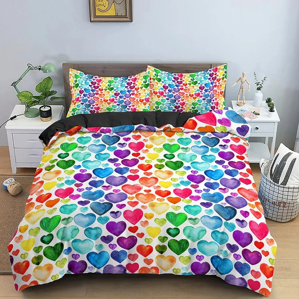 Tie Dye Duvet Cover King Queen Size,Hippie Rainbow Spiral Swirl Bedding Set Ethnic Abstract Art Fashion Polyester Quilt Cover