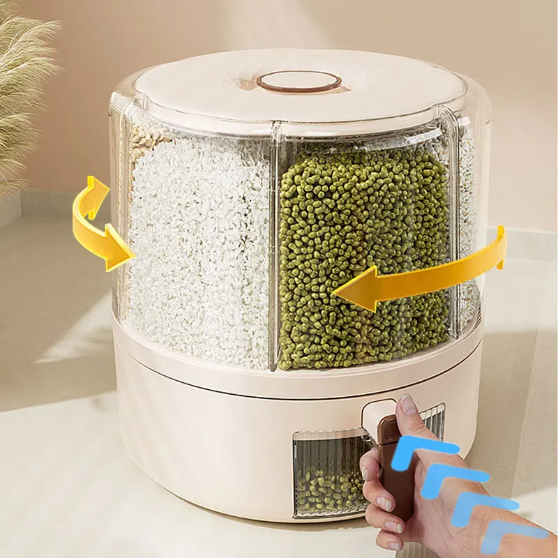 

Household Moisture-proof Rice Jars, Sealed Cans, Storage Containers and Storage Boxes for Grains and Cereals in Compartments