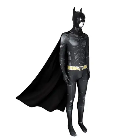 Halloween Party Bodysuit Adult Bat Super Hero Costume Men Bat Mask Knight Cosplay Jumpsuit With Cape Outfit for