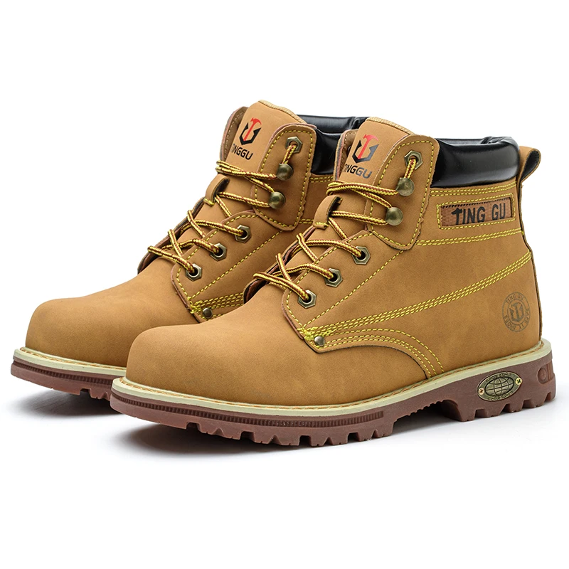 Safety shoes men for work Waterproof Non-slip Sneakers Warm Boots Outdoor Male Hiking Boots Rubber Wear-resistant Work Shoes