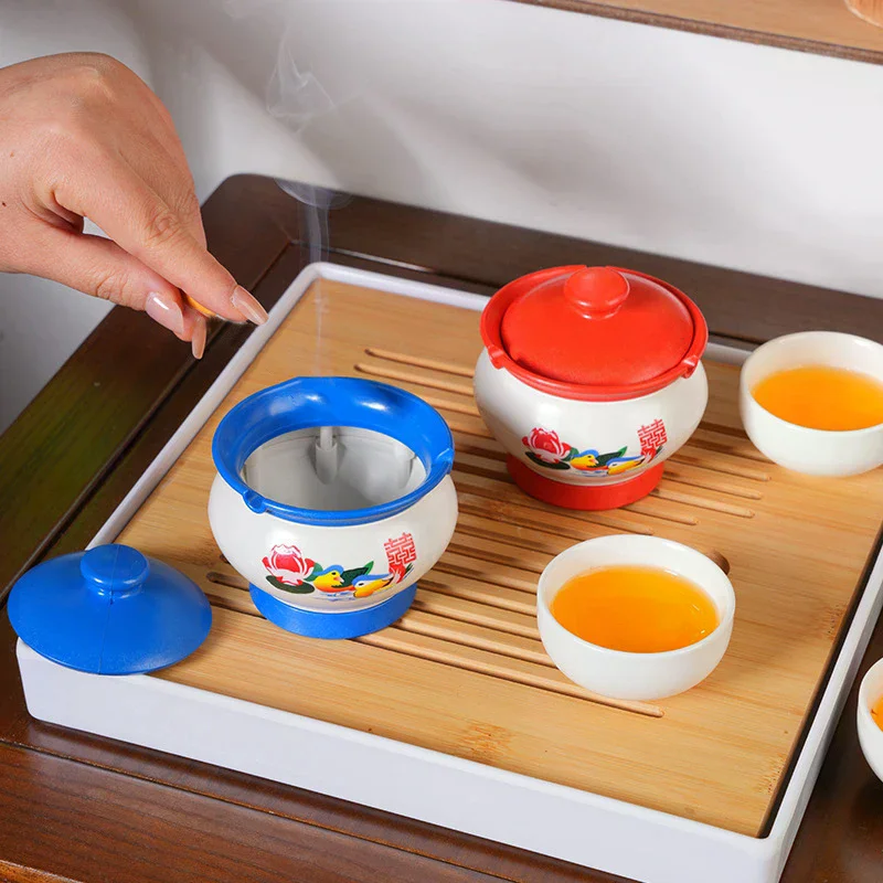 High-value Spittoon Ashtray With Lid To Prevent Flying Creative And Unique Retro Decorative Spittoon Ashtray For Home Use