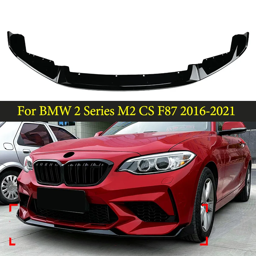 For BMW 2 Series M2 CS F87 2016 17 18 19 20 21 Front Bumper Lip Spoiler Body Kit Splitter Diffuser Bumper Auto Accessories