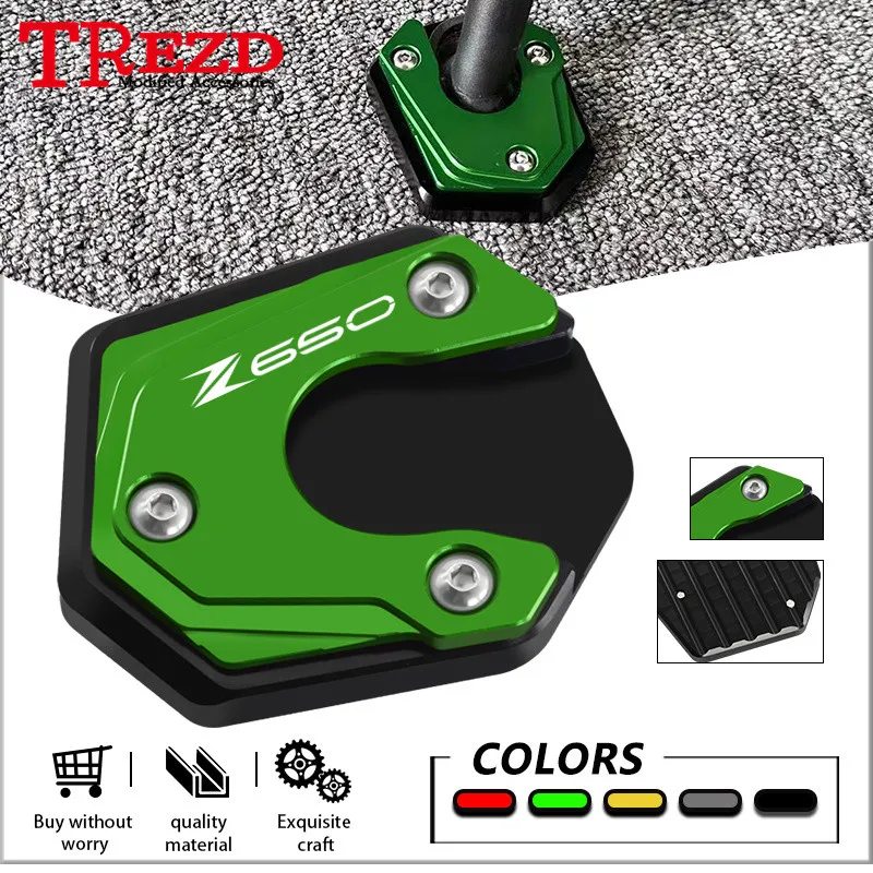 

z650 z650rs z800 Motorcycle Sides Stand Extension Plate Kickstand Enlarge Pad Accessories For Z650 17-24 Z650RS 21-24 Z800 13-16