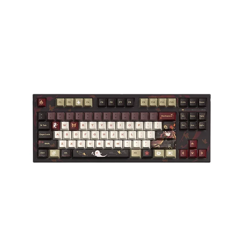 Teclado de jogo anime genshin impacto hutao doujin periferia teclado mecânico caixa eixo 108 chave 87 chave presentes natal