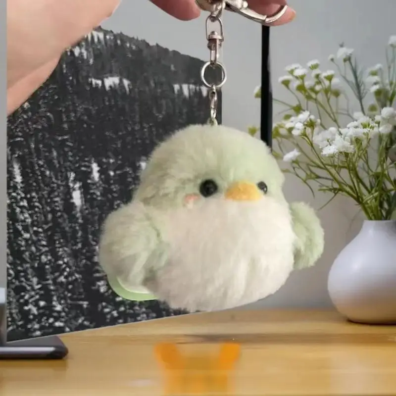 Adorable sac à dos de poupée d'oiseau de dessin animé, porte-clés pendentif en peluche de haute qualité