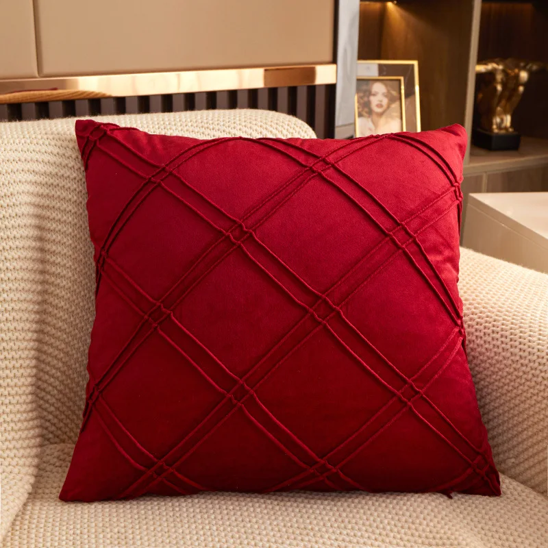 Super Soft Velvet Decorative Throw Pillow Cover 45x45cm Rectangular with Texture Luxury Christmas Cushion Case Pillow Shell