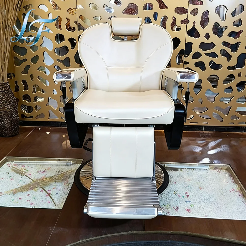 Luxury Trendy Multifunctional Comfy Barber Chair Stainless Steel Classic Unique Salon Barbershop Furniture